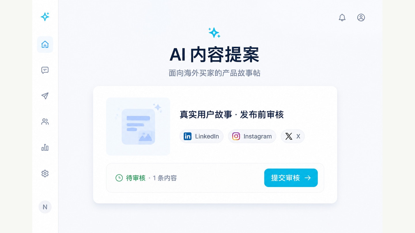 AI 社媒营销（Nexso）产品界面